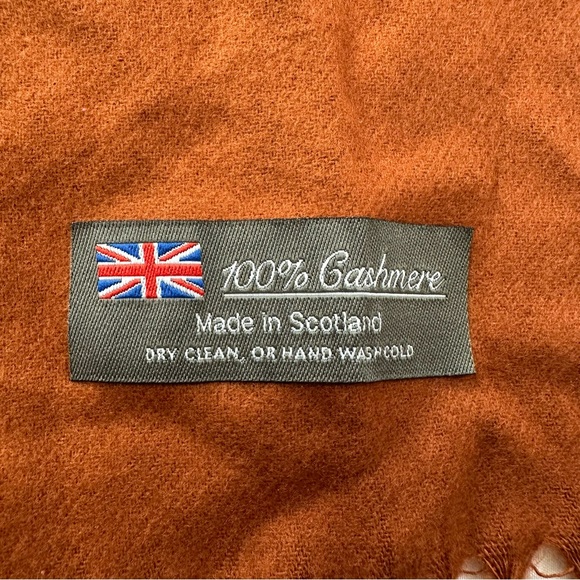 100% Cashmere Made in Scotland Elegant Brown Scarf  Unisex - Picture 5 of 6